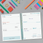 Agenda scolaire Finocam Diva 26/27 en catalan - Vue hebdomadaire horizontale - 4e format - 155 x 212 mm - Couverture cartonnée l