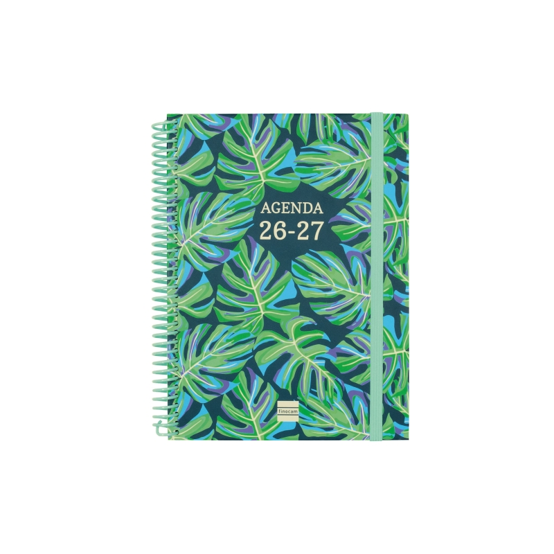 Agenda scolaire Finocam Diva 26/27 en catalan - Vue hebdomadaire horizontale - 4e format - 155 x 212 mm - Couverture cartonnée l