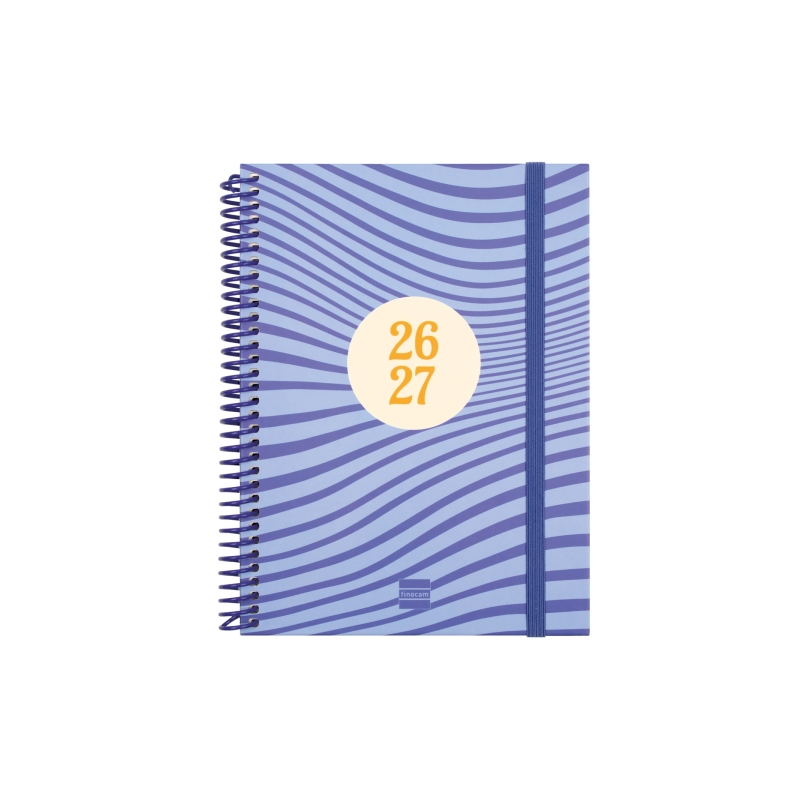 Agenda scolaire Finocam Diva 26/27 en catalan - Vue hebdomadaire horizontale - 4e format - 155 x 212 mm - Couverture cartonnée l