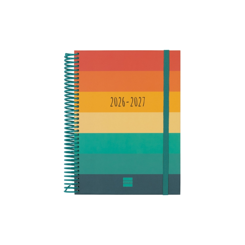 Agenda scolaire Finocam Diva 26/27 - 1 jour par page - 4e format - 155 x 212 mm - Couverture cartonnée lignée - Papier 80 g/m² -
