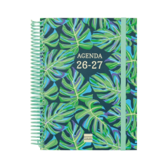 Agenda scolaire Finocam Diva 26/27 - 1 jour par page - 4e format - 155 x 212 mm - Couverture cartonnée lignée - Papier 80 g/m² -