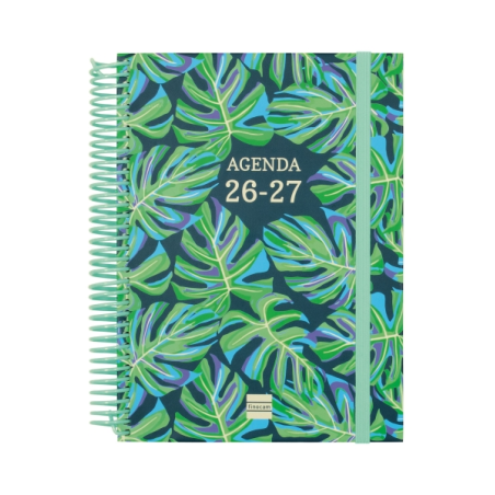 Agenda scolaire Finocam Diva 26/27 - 1 jour par page - 4e format - 155 x 212 mm - Couverture cartonnée lignée - Papier 80 g/m² -