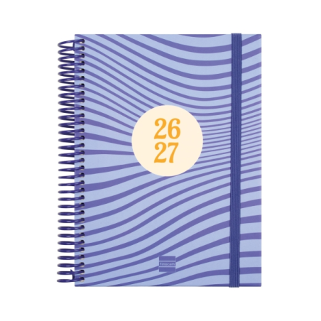 Agenda scolaire Finocam Diva 26/27 - 1 jour par page - 4e format - 155 x 212 mm - Couverture cartonnée lignée - Papier 80 g/m² -