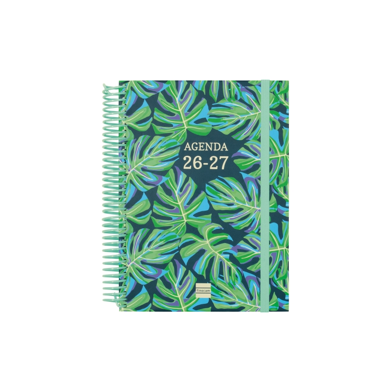 Agenda scolaire Finocam Diva 26/27 en catalan - 1 jour par page - 4e format - 155 x 212 mm - Couverture cartonnée lignée - Papie