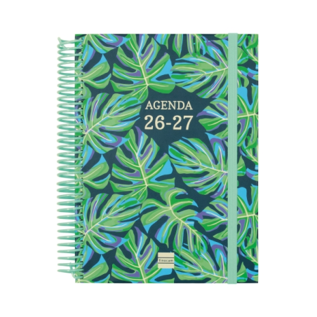 Agenda scolaire Finocam Diva 26/27 en catalan - 1 jour par page - 4e format - 155 x 212 mm - Couverture cartonnée lignée - Papie