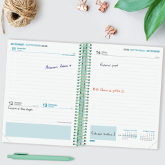 Agenda scolaire Finocam Diva 26/27 en catalan - 1 jour par page - 4e format - 155 x 212 mm - Couverture cartonnée lignée - Papie