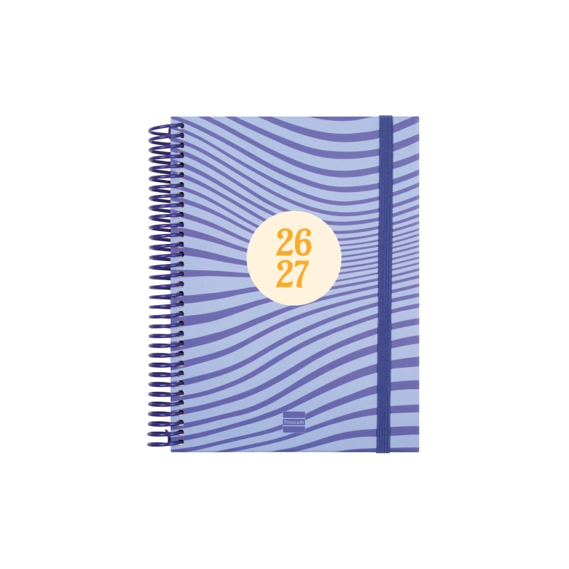 Agenda scolaire Finocam Diva 26/27 en catalan - 1 jour par page - 4e format - 155 x 212 mm - Couverture cartonnée lignée - Papie