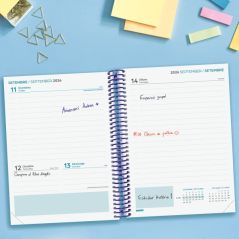 Agenda scolaire Finocam Diva 26/27 en catalan - 1 jour par page - 4e format - 155 x 212 mm - Couverture cartonnée lignée - Papie