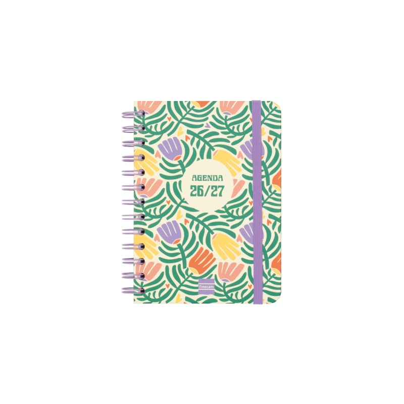 Agenda scolaire Finocam Cosmo Cart 26/27 - Vue hebdomadaire horizontale - Format 8º - 120 x 169 mm - Couverture cartonnée lignée