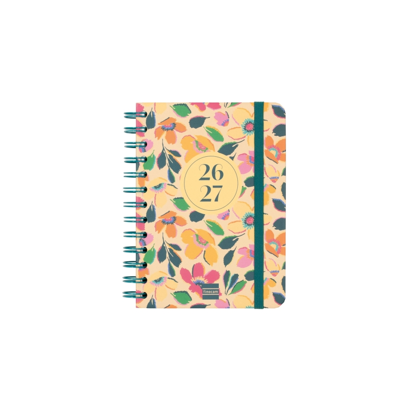 Agenda scolaire Finocam Cosmo Cart 26/27 - Vue hebdomadaire horizontale - Format 8º - 120 x 169 mm - Couverture cartonnée lignée