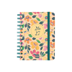 Agenda scolaire Finocam Cosmo Cart 26/27 en catalan - Vue hebdomadaire horizontale - Format 8º - 120 x 169 mm - Couverture carto