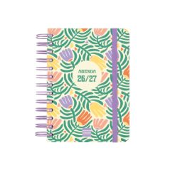 Agenda scolaire Finocam Cosmo Cart 26/27 - 1 jour par page - Format 8º - 120 x 169 mm - Couverture cartonnée lignée - Papier 80