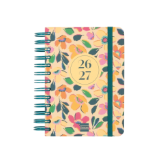 Agenda scolaire Finocam Cosmo Cart 26/27 - 1 jour par page - Format 8º - 120 x 169 mm - Couverture cartonnée lignée - Papier 80