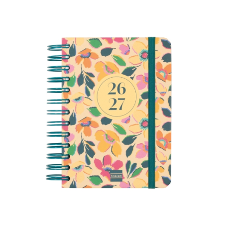 Agenda scolaire Finocam Cosmo Cart 26/27 - 1 jour par page - Format 8º - 120 x 169 mm - Couverture cartonnée lignée - Papier 80