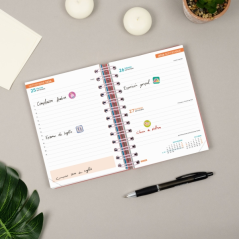 Agenda scolaire Finocam Cosmo Flex 26/27 - 1 jour par page - Format 8º - 120 x 169 mm - Couverture en polypropylène - Papier 80
