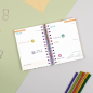 Agenda scolaire Finocam Cosmo Cart 26/27 en catalan - 1 jour par page - Format 8º - 120 x 169 mm - Couverture cartonnée lignée -