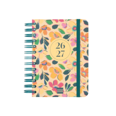 Agenda scolaire Finocam Cosmo Cart 26/27 en catalan - 1 jour par page - Format 8º - 120 x 169 mm - Couverture cartonnée lignée -