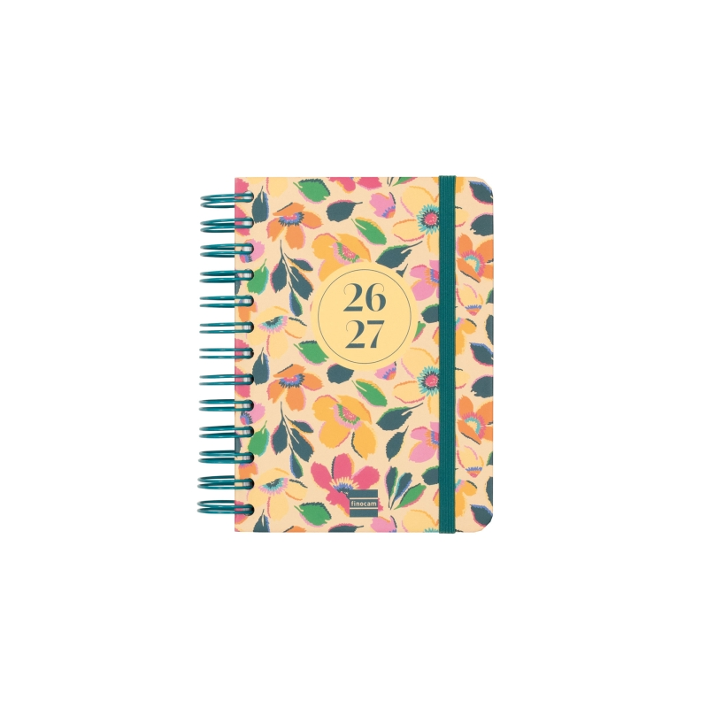 Agenda scolaire Finocam Cosmo Cart 26/27 en catalan - 1 jour par page - Format 8º - 120 x 169 mm - Couverture cartonnée lignée -