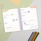 Agenda scolaire Finocam Cosmo Cart 26/27 - Vue hebdomadaire horizontale - 4e format - 155 x 212 mm - Couverture cartonnée lignée