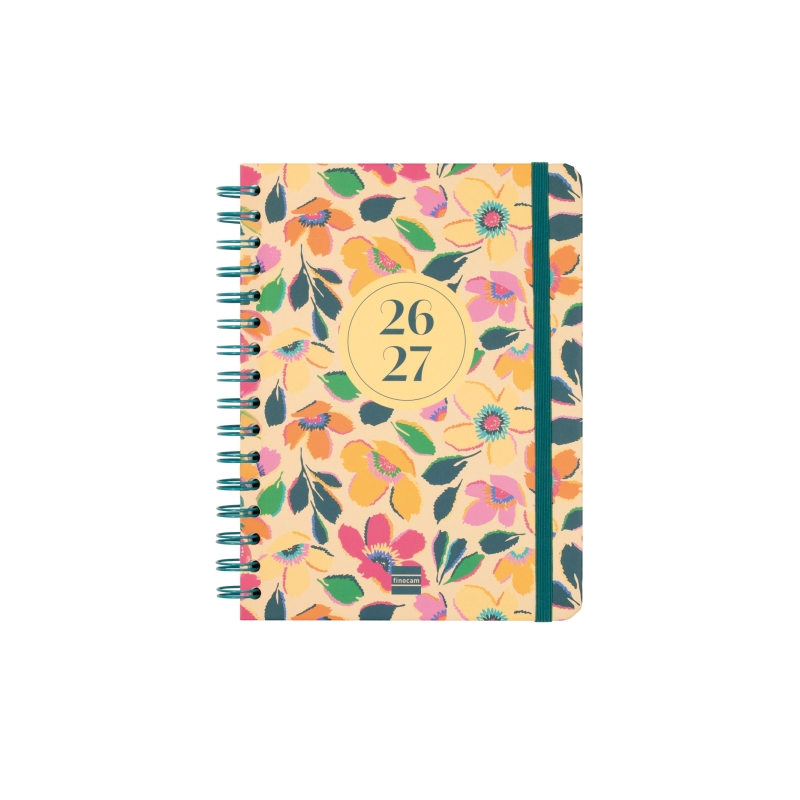 Agenda scolaire Finocam Cosmo Cart 26/27 - Vue hebdomadaire horizontale - 4e format - 155 x 212 mm - Couverture cartonnée lignée