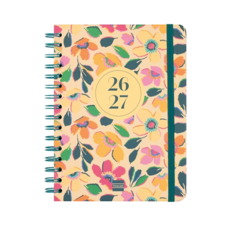 Agenda scolaire Finocam Cosmo Cart 26/27 - Vue hebdomadaire horizontale - 4e format - 155 x 212 mm - Couverture cartonnée lignée