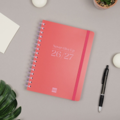 Agenda scolaire Finocam Cosmo Flex 26/27 - Vue hebdomadaire horizontale - Format A4 - 155 x 212 mm - Couverture en polypropylène