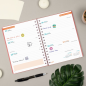 Agenda scolaire Finocam Cosmo Flex 26/27 - Vue hebdomadaire horizontale - Format A4 - 155 x 212 mm - Couverture en polypropylène