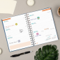 Agenda scolaire Finocam Cosmo Flex 26/27 - Vue hebdomadaire horizontale - 4e format - 155 x 212 mm - Couverture en polypropylène