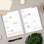 Agenda scolaire Finocam Cosmo Flex 26/27 en catalan - Vue hebdomadaire horizontale - Format A4 - 155 x 212 mm - Couverture en po