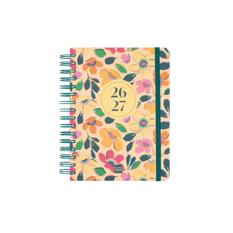 Agenda scolaire Finocam Cosmo Cart 26/27 - 1 jour par page - 4e format - 155 x 212 mm - Couverture cartonnée lignée - Papier 80