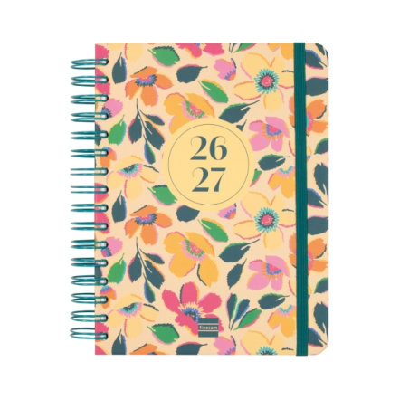Agenda scolaire Finocam Cosmo Cart 26/27 - 1 jour par page - 4e format - 155 x 212 mm - Couverture cartonnée lignée - Papier 80