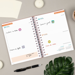 Agenda scolaire Finocam Cosmo Flex 26/27 - 1 jour par page - 4e format - 155 x 212 mm - Couverture en polypropylène - Papier 80