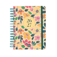 Agenda scolaire Finocam Cosmo Cart 26/27 en catalan - 1 jour par page - 4e format - 155 x 212 mm - Couverture cartonnée lignée -