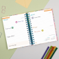 Agenda scolaire Finocam Cosmo Cart 26/27 en catalan - 1 jour par page - 4e format - 155 x 212 mm - Couverture cartonnée lignée -