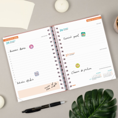 Agenda scolaire Finocam Cosmo Flex 26/27 en catalan - 1 jour par page - Format A4 - 155 x 212 mm - Couverture en polypropylène -