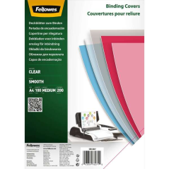 Fellowes Lot de 100 couvertures transparentes en polyéthylène pour documents A4 - épaisseur 200 microns - pour classeurs à spira