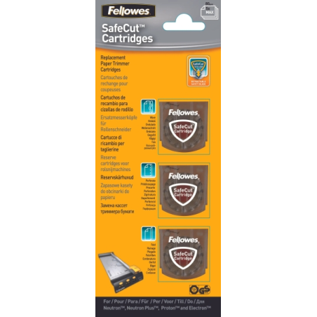 Fellowes Pack de 3 Cuchillas de Repuesto para Cizalla - Corte Microperforado - Corte Plegado - Corte Ondulado - Cuchilla Encapsu