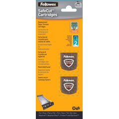 Fellowes Pack de 2 Cuchillas de Repuesto para Cizalla - Corte Recto - Cuchilla Encapsulada Retractil - Acero Inoxidable