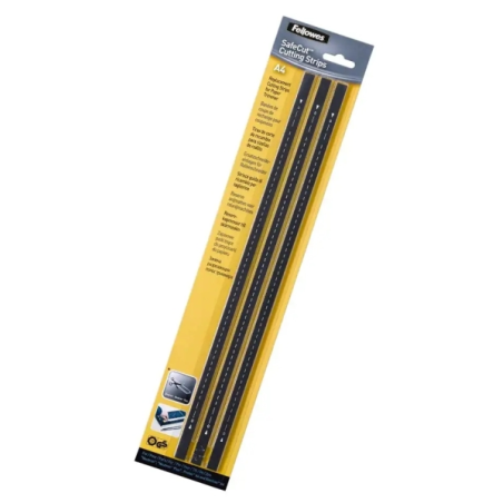 Fellowes Pack de 3 Bandas de Repuesto para Cizalla - Formato A4 - Reversibles - Cortables a Medida - Color Negro