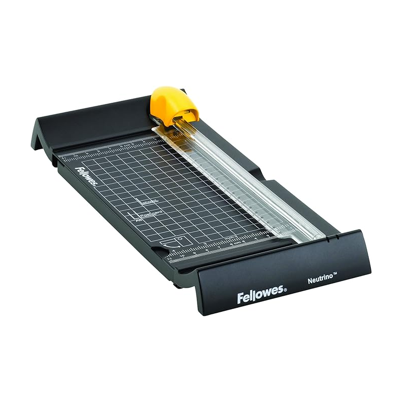 Fellowes Neutrino Cizalla de Papel - Formato A5 - Pinza - Brazo Extensible - Guias de Corte - Cuchilla Autoafilable - Capacidad