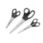 Ciseaux Dahle Home en acier inoxydable (lot de 3) 13, 15 et 20 cm - Lames tranchantes - Manches en plastique ABS - Noir