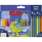 Pack de 24 marqueurs de couleur Faber-Castell Édition Dinosaure - 18 couleurs classiques + 3 couleurs métalliques + 3 couleurs f