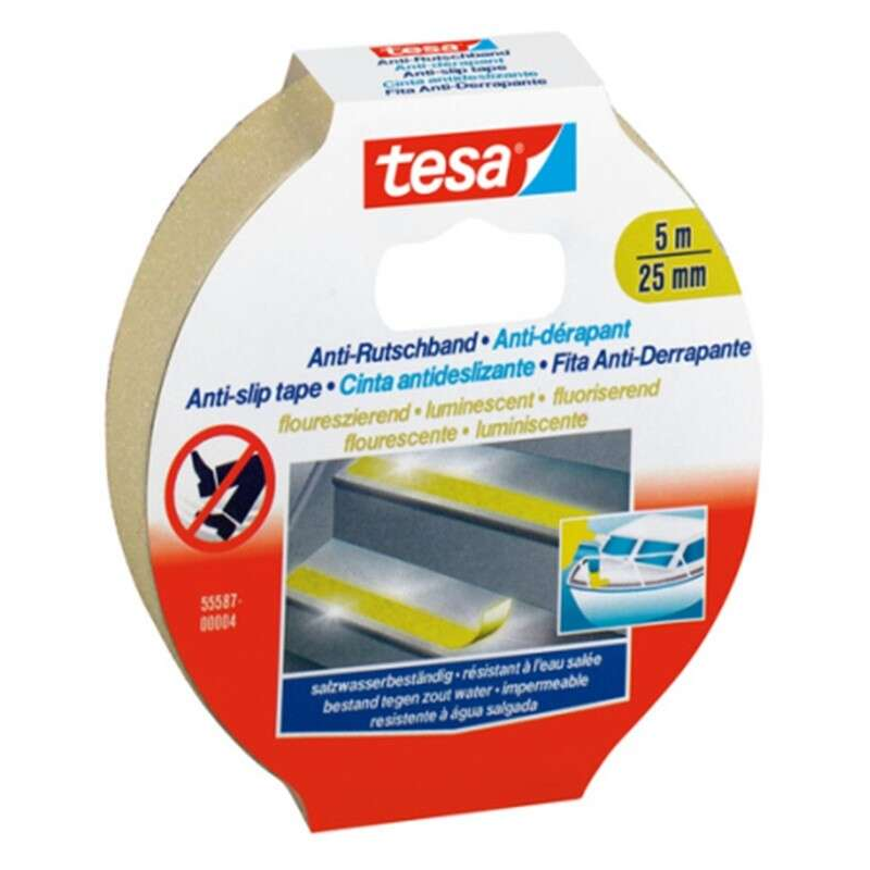 Tesa Ruban Adhésif Fluorescent Antidérapant 5mx25mm Jaune