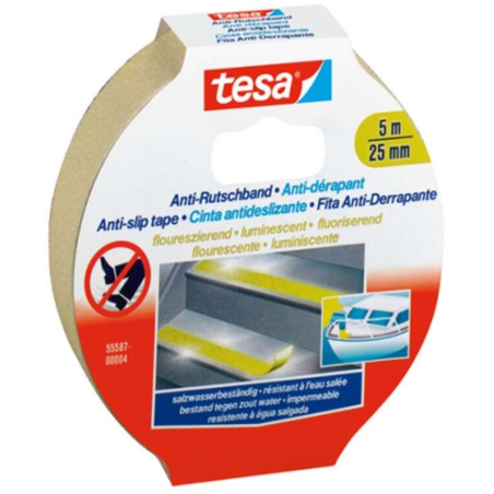Tesa Ruban Adhésif Fluorescent Antidérapant 5mx25mm Jaune