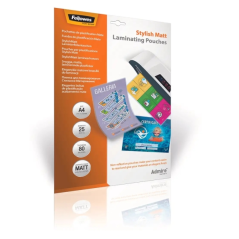 Fellowes Admire Pack de 25 Fundas para Plastificar - Formato A4 - Efecto Mate Antirreflejos - 80 micras - Transparente