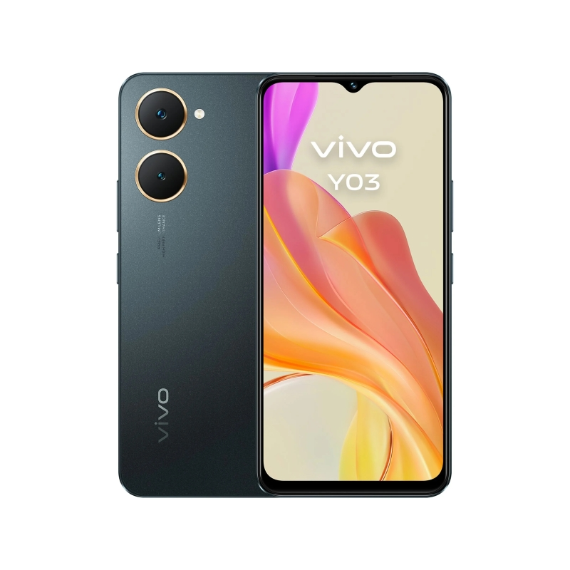 Smartphone Vivo Y03 Écran 6,56" - 4 Go - 128 Go - Appareil photo 13 Mpx - Batterie 5000 mAh - Prend en charge la charge 15 W - C