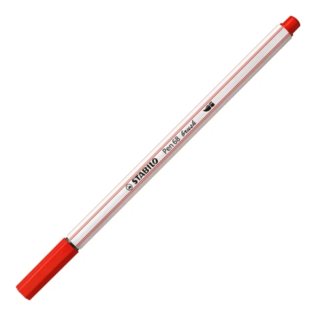 Stabilo Pen 68 Brush Arty Pack de 18 Feutres - Pointe Pinceau - Encre à Base d'Eau - Couleurs Assorties
