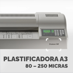 Fellowes Proteus Plastificadora A3 - Uso en Caliente y Frio - 6 Rodillos - Temperatura y Velocidad Regulable - Fundas hasta 250