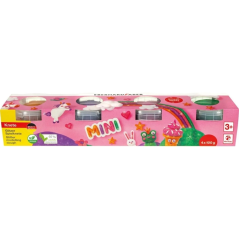 Pack Mini Kids Eberhard Faber avec 4 pots de 100 g de pâte à modeler - 97 % d'ingrédients naturels - Couleurs vives orange, viol