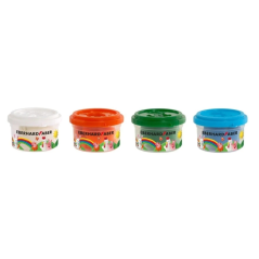 Pack Mini Kids Eberhard Faber avec 4 pots de 50 g de pâte à modeler + 2 outils - 90 % d'ingrédients naturels - Facile à laver -